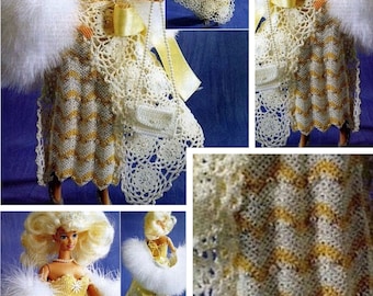 Vintage format PDF.Modèles robe et accessoire pour Barbie au crochet ,patterns avec tutoriels français ,Pdf