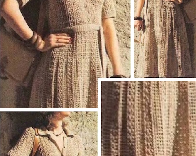 Chic crochet lace dress pattern. Pattern with tutorials in French PDF format