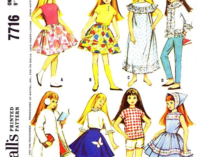 Vintage PDF.MCCalls Craft Magazine PDF format.Chic sewing clothing model for Barbie doll.Patterns,English tutorials PDF format