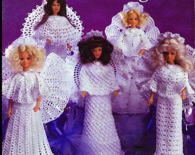 PDF Vintage magazine PDF format. Patterns for Barbie doll Angels, crochet, patterns with English tutorials