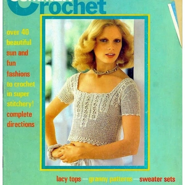 Vintage ans 70.Grande magazine Summer MCCalls crochet.40 modèles au crochet avec tutoriels anglais format PDF