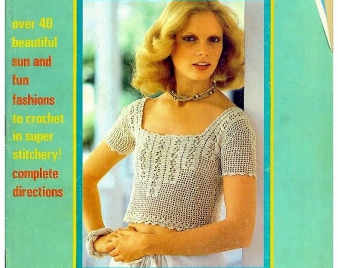 PDF.Vintage years 70.Large Summer MCCalls crochet magazine.40 crochet patterns with English tutorials PDF format