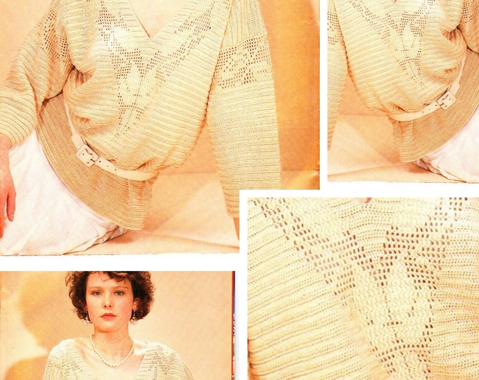 Chic crochet lace sweater pattern for women Pattern with tutorials in English Pdf format