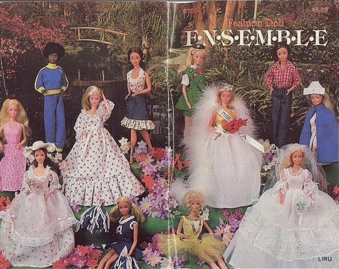 Vintage PDF. Magazine in PDF format. Barbie doll clothing and accessories models, sewing. Patterns with English tutorials PDF format