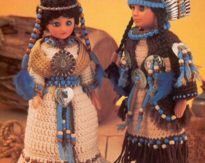 PDF Vintage magazine PDF format.Amigurumis, crochet clothing patterns for Indian dolls, patterns with English tutorials