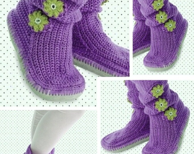 Chic crochet boots pattern with soles. Patterns with English tutorials in Pdf format