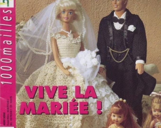 PDF Vintage.Magazine 1000 stitches PDF format.Barbie doll crochet dress and accessory models.Patterns with French tutorials PDF format