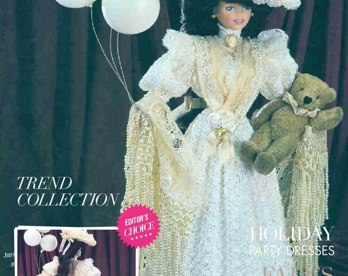 Vintage magazine format PDF.Modèles robe et accessoire pour Barbie au crochet ,patterns avec  tutoriels anglais