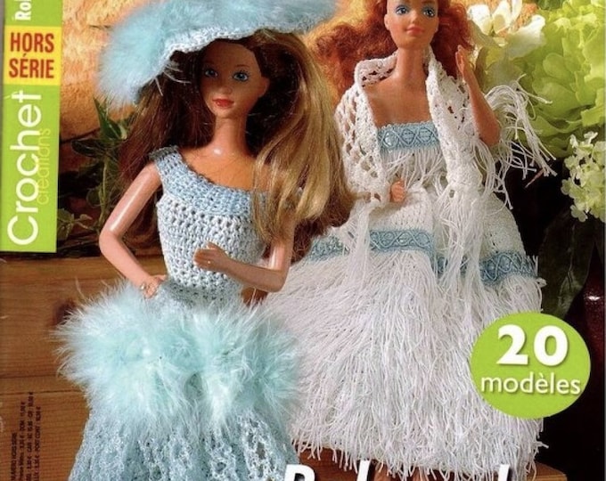 PDF Vintage Magazine creations in Pdf format. Tutorials, pattern in French for dress and lace accessory models for Barbie doll