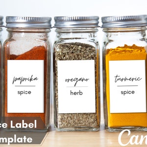 Spice Jar Labels / Spice Rack / Spice Jars / Pantry Labels / Spice Labels / Printable Spice Labels / Digital Spice Labels / Spice Templates