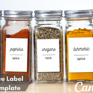 Spice Jar Labels / Spice Rack / Spice Jars / Pantry Labels / Spice Labels / Printable Spice Labels / Digital Spice Labels / Spice Templates