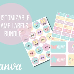 School Supply Labels / Name Labels for school supplies / School labels / Back to school labels / Name Labels / Printable Name Tags