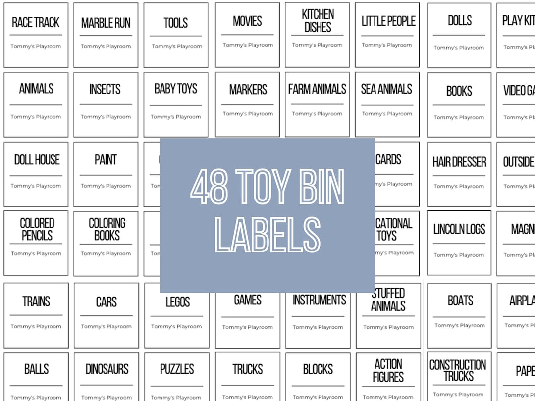 Toy Bin Storage Labels Editable Toy Bin Storage Labels Etsy