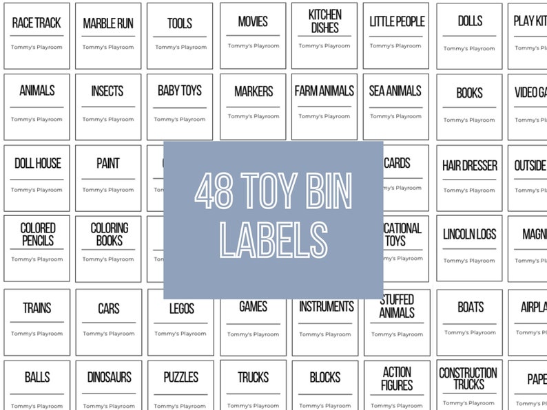Toy Bin Storage Labels Editable Toy Bin Storage Labels Etsy