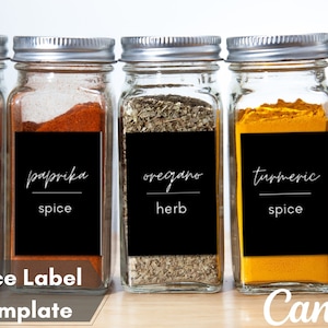 Spice Jar Labels / Spice Rack / Spice Jars / Pantry Labels / Spice Labels / Printable Spice Labels / Digital Spice Labels / Spice Templates