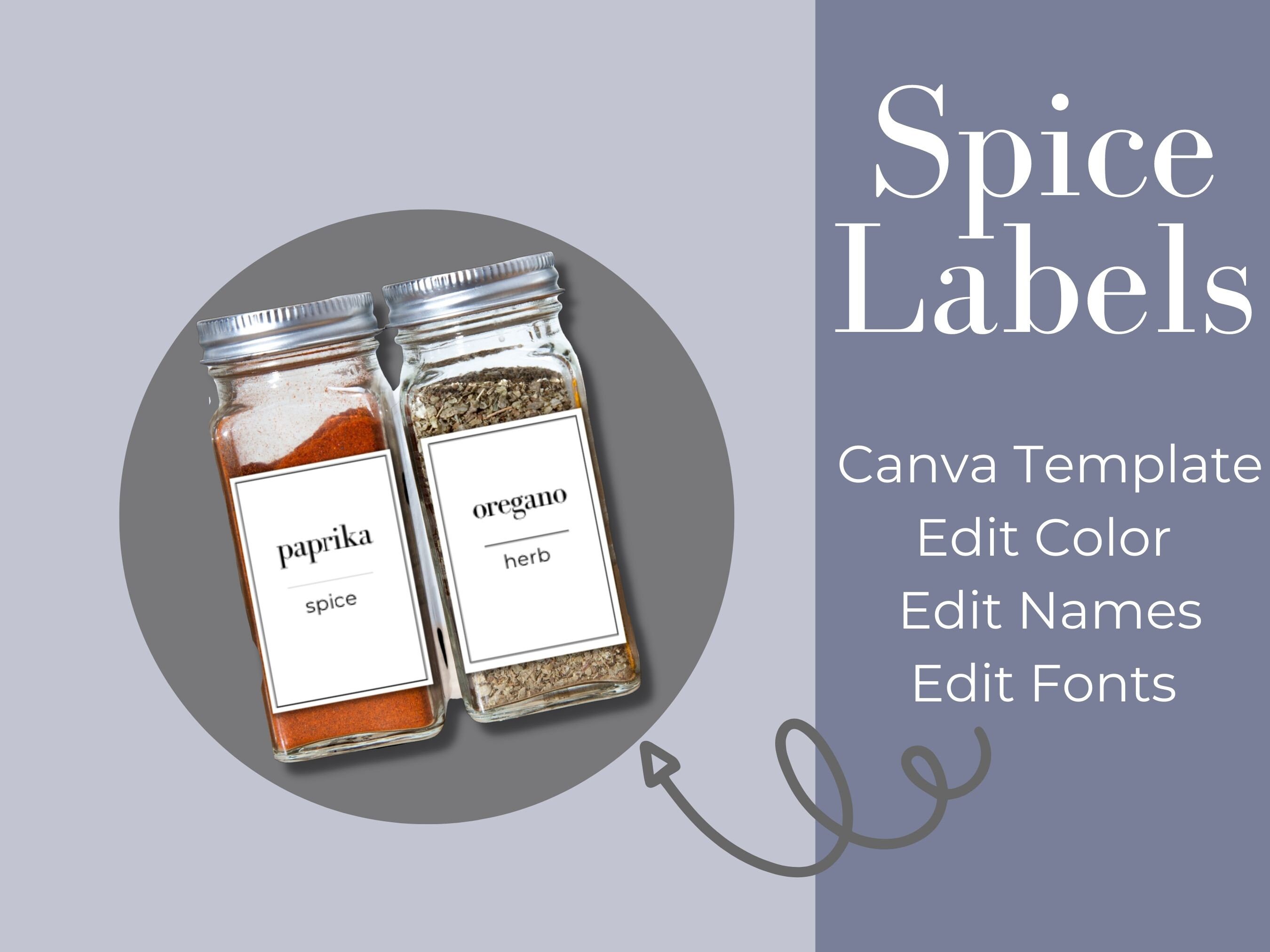 Spice Jar Labels / Spice Jar Labels Template Minimalist Spice Jar