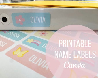 Printable School Supply Name Labels Name Tags for School Back to School ...