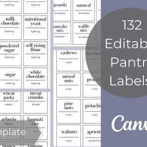 Editable Pantry Label /Pantry labels / Pantry Organization / Kitchen Organization / Custom Labels / Kitchen labels / Pantry Labels Template
