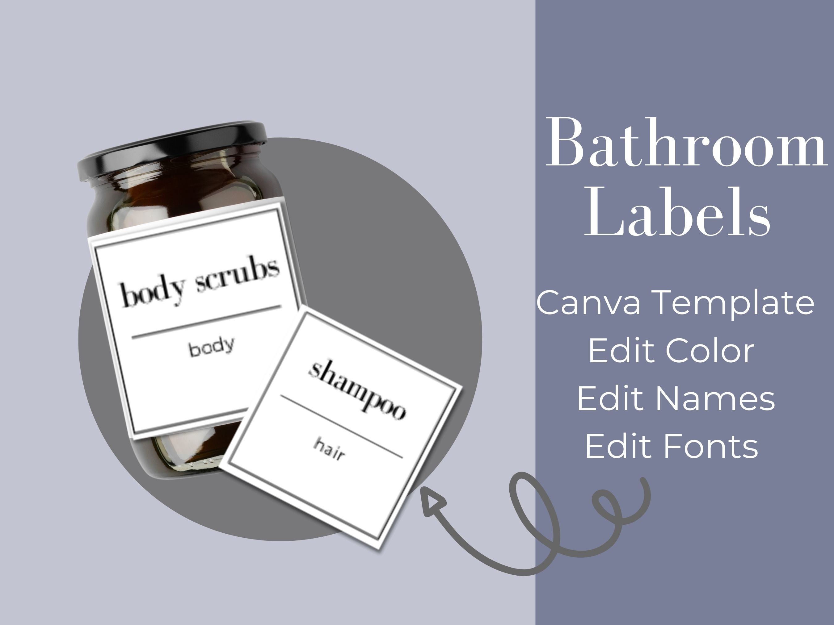Bathroom Labels / Bathroom Label/ Labels / Canva Labels Template