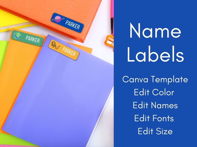 School Supply Labels / Name Labels for School Supplies / School Labels / Back to School Labels