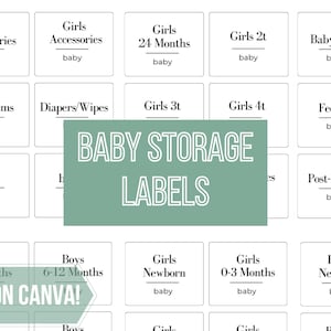Baby Storage Labels, Editable Baby Storage Labels, Minimalist Baby Organization, Editable Baby Storage Labels, Nursery Storage Label, Baby