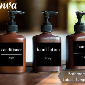 Bathroom labels / Bathroom label/ Labels / Canva labels Template / Printable labels /Custom labels /  Home organization