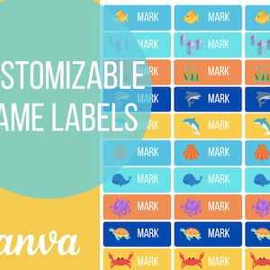School Supply Labels / Name Labels for school supplies / School labels / Back to school labels / Name Labels / Printable Name Tags