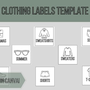 Printable Kids Clothing Labels Dresser Drawers Closet Storage Labels Trofast Bin, Visual Pictures, Montessori Bedroom Custom Organization