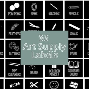 Printable Art Labels, Art Supply Labels, Craft Organization, Art Storage, Classroom Labels, Montessori Custom Organization, Craft Labels