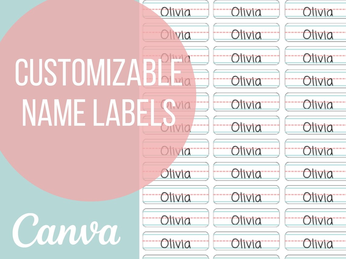 School Supply Labels / Name Labels for School Supplies / Etsy