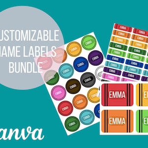School Supply Labels / Name Labels for school supplies / School labels / Back to school labels / Name Labels / Printable Name Tags