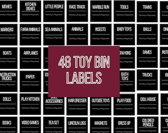 Toy Bin Storage Labels, Editable Toy Bin Storage Labels, Minimalist Playroom Organization, Editable Toy Storage Labels, Playroom, Toy Label