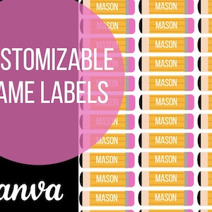 School Supply Labels / Name Tags for school supplies / School labels / Back to school labels / Name Labels / Printable Name Tags