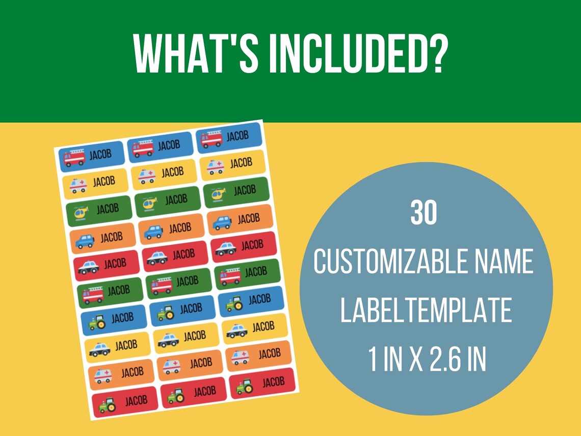 School Supply Labels / Name Labels for School Supplies / School Labels