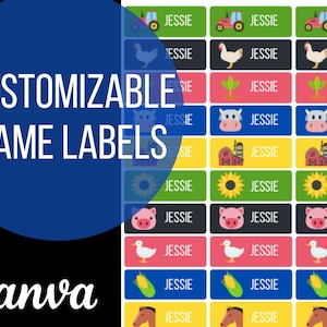 School Supply Labels / Name Labels for school supplies / School labels / Back to school labels / Name Labels / Printable Name Tags
