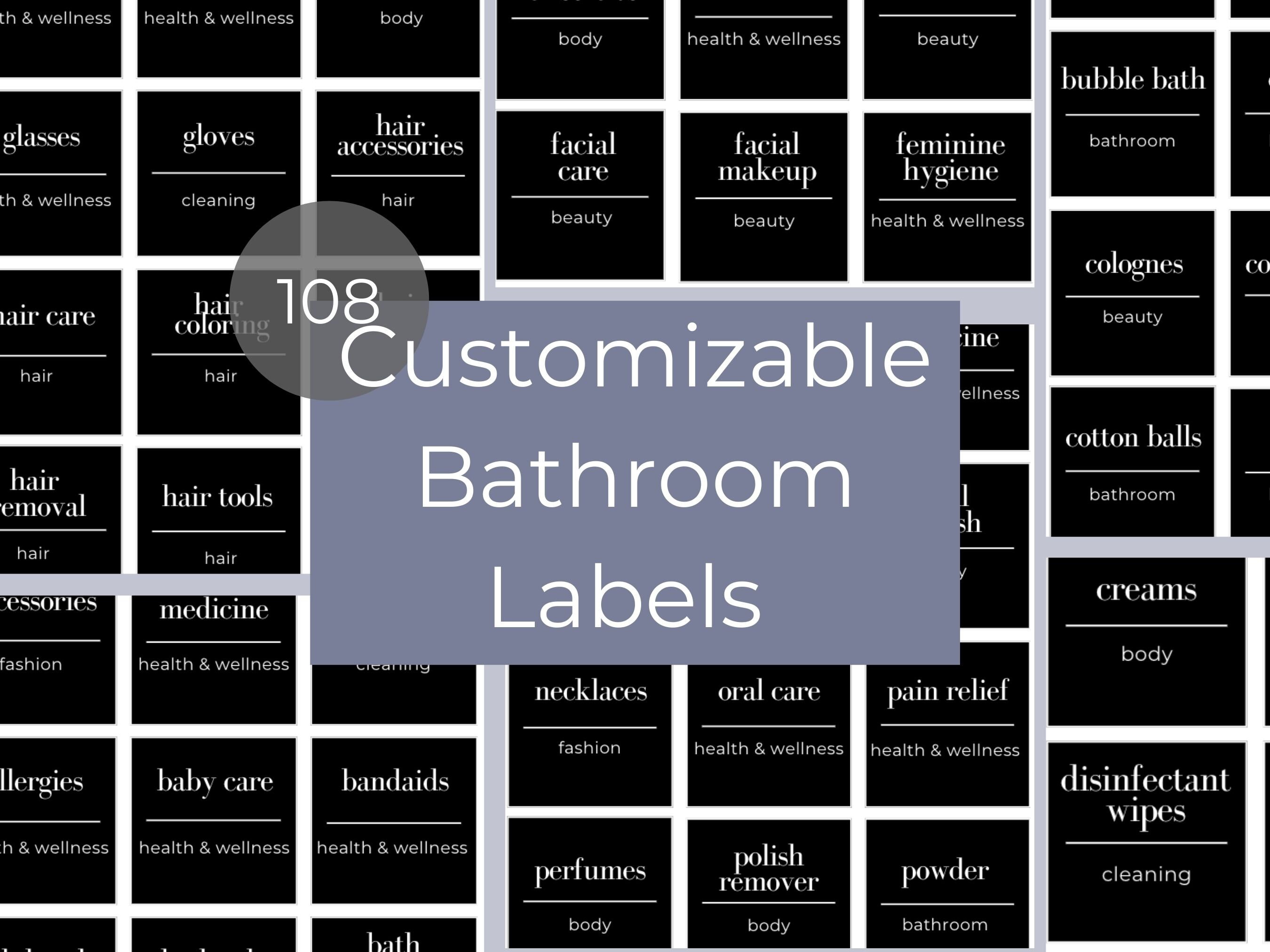 Bathroom Labels / Bathroom Label/ Labels / Canva Labels Template ...