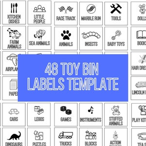 Toy Bin Storage Labels, Editable Toy Bin Storage Labels, Minimalist Playroom Organization, Editable Toy Storage Labels, Playroom, Toy Label