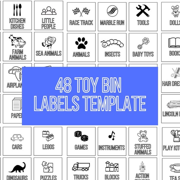 Toy Bin Storage Labels, Editable Toy Bin Storage Labels, Minimalist Playroom Organization, Editable Toy Storage Labels, Playroom, Toy Label