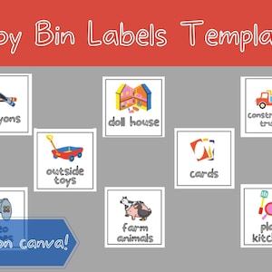 Toy Bin Storage Labels, Editable Toy Bin Storage Labels, Minimalist Playroom Organization, Editable Toy Storage Labels, Playroom, Toy Label