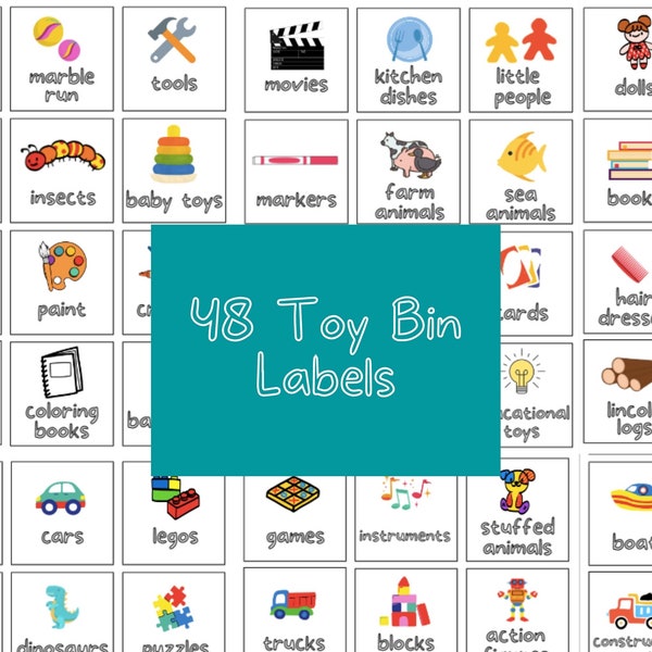 Toy Bin Storage Labels, Editable Toy Bin Storage Labels, Minimalist Playroom Organization, Editable Toy Storage Labels, Playroom, Toy Label