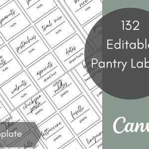 Editable Pantry Label /Pantry labels / Pantry Organization / Kitchen Organization / Custom Labels / Kitchen Labels / Pantry Labels Template