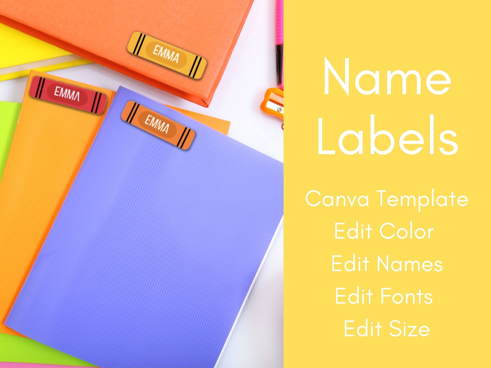 School Supply Labels / Name Labels for School Supplies / School Labels / Back to School Labels