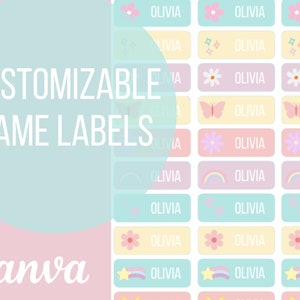 Pink Name Labels for School Supplies - Printable at Printable Planning for  only 4.95