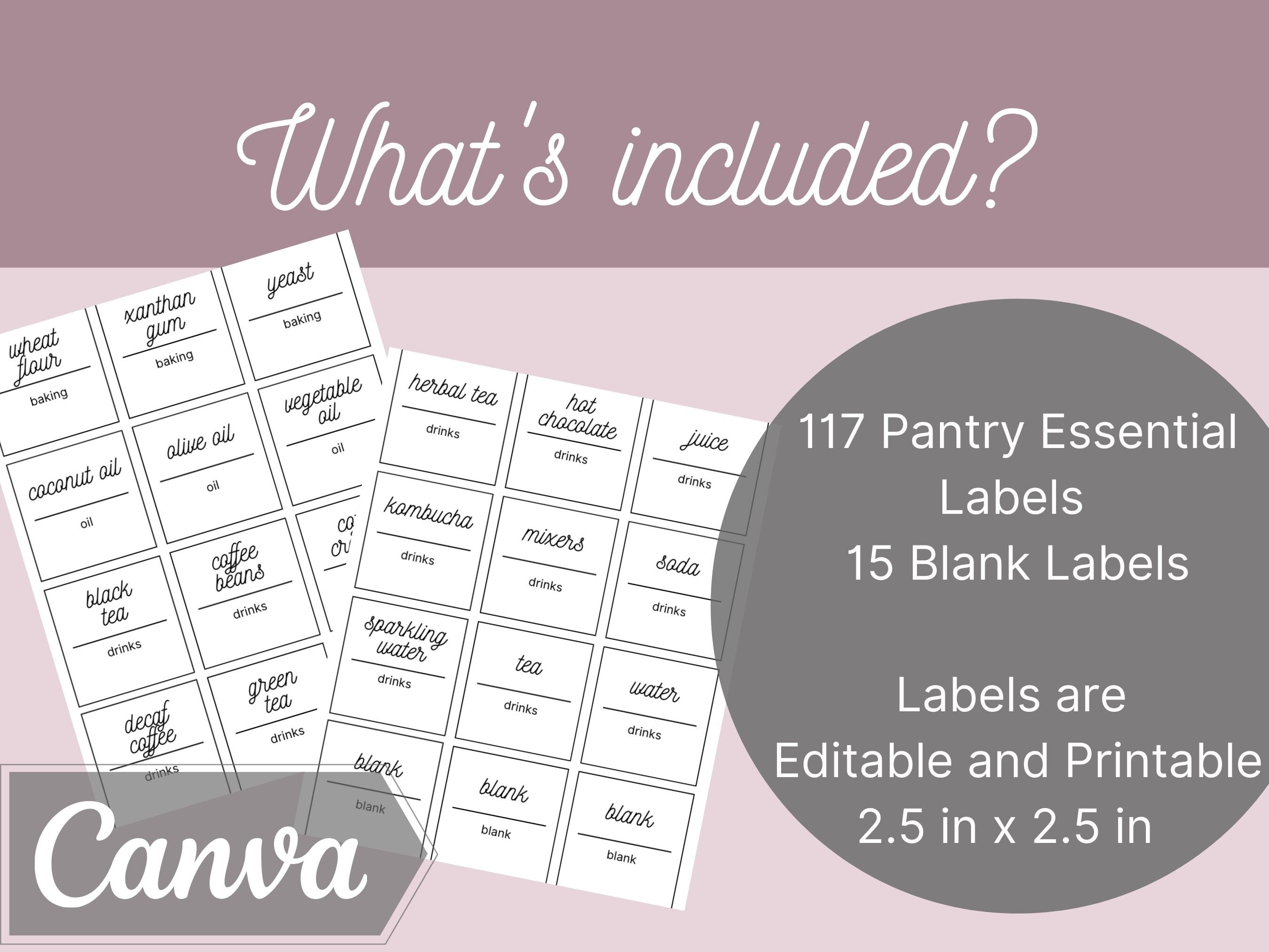 Editable Pantry Label /pantry Labels / Pantry Organization / Etsy