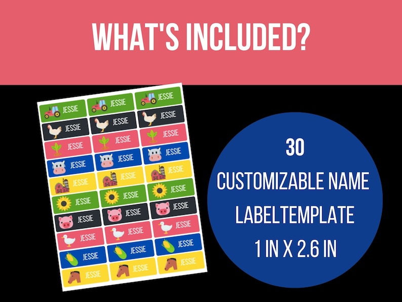 School Supply Labels / Name Labels for School Supplies / School Labels ...