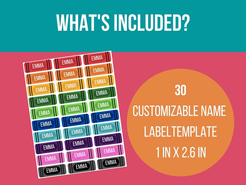 School Supply Labels / Name Labels for School Supplies / School Labels