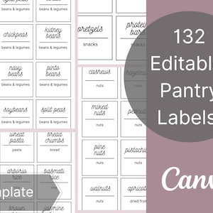 Editable Pantry Label /Pantry labels / Pantry Organization / Kitchen Organization / Custom Labels / Kitchen labels / Pantry Labels Template