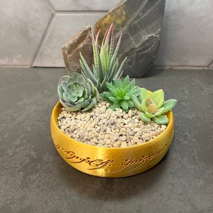 The One Ring Succulent Planter Pot Inspired by Lord of the Rings LOTR The Hobbit Gandalf Frodo Gollum Legolas 3D Printed Succulent Option 2