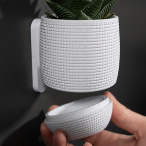 Wall Mounted Planter with Hidden Drip Tray - Removable Water Tray - 3D Printed - Eco-Friendly - Hendricks Design