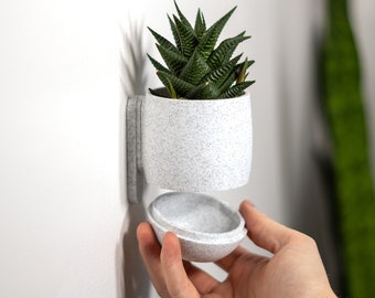 Wall Mounted Planter with Hidden Drip Tray - Removable Water Tray - 3D Printed - Eco-Friendly - Hendricks Design